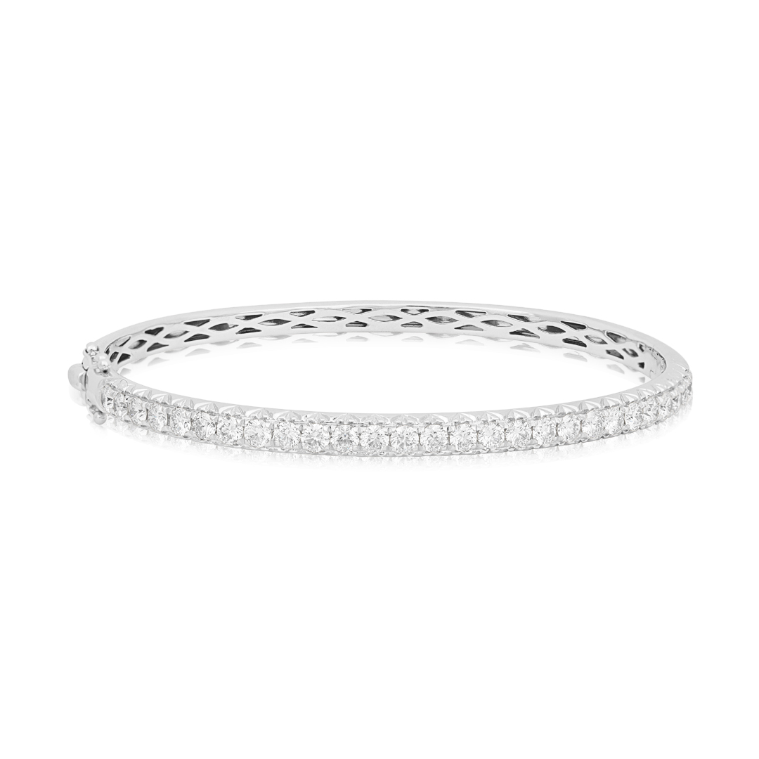 18K White Gold Diamond Bangle - FM35772-18W