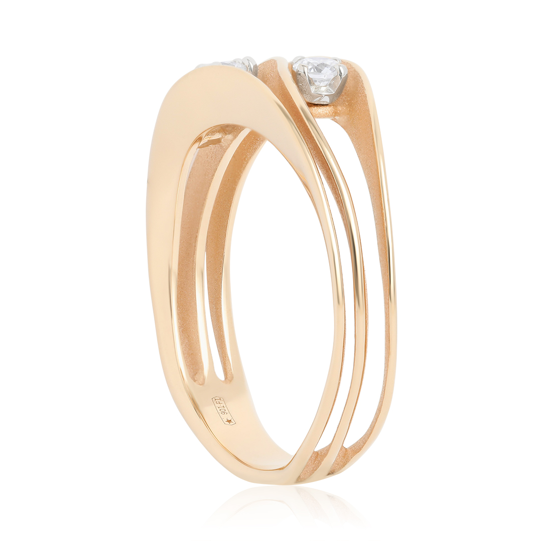 18K Orange Apricot Gold Dune Collection Diamond Ring