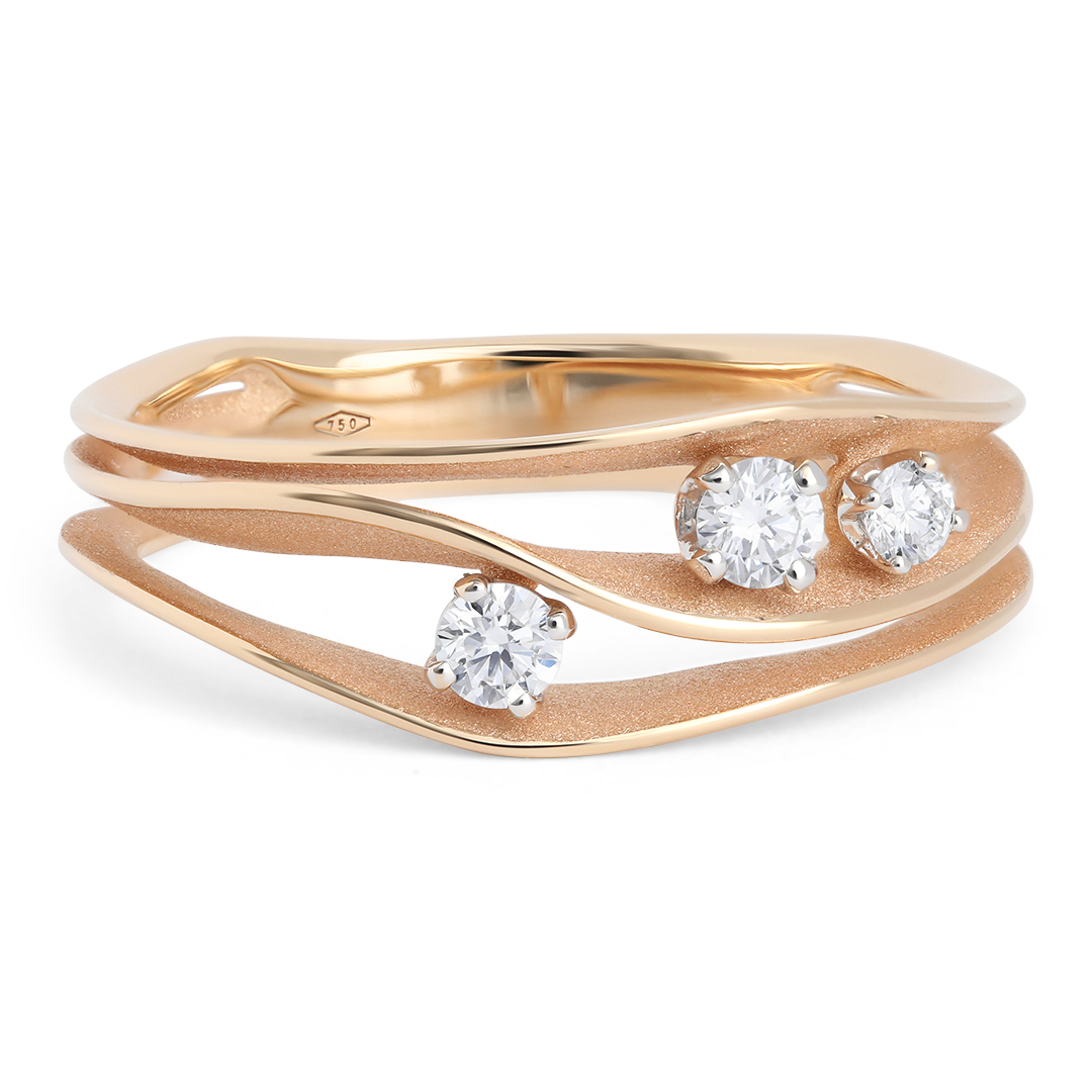 18K Orange Apricot Gold Dune Collection Diamond Ring