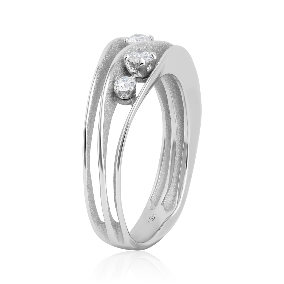 18K White Gold Dune Collection Diamond Ring