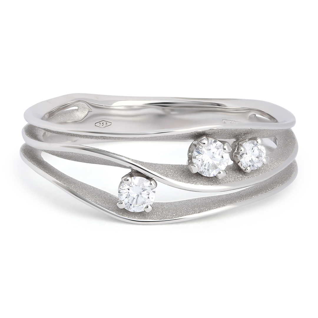 18K White Gold Dune Collection Diamond Ring