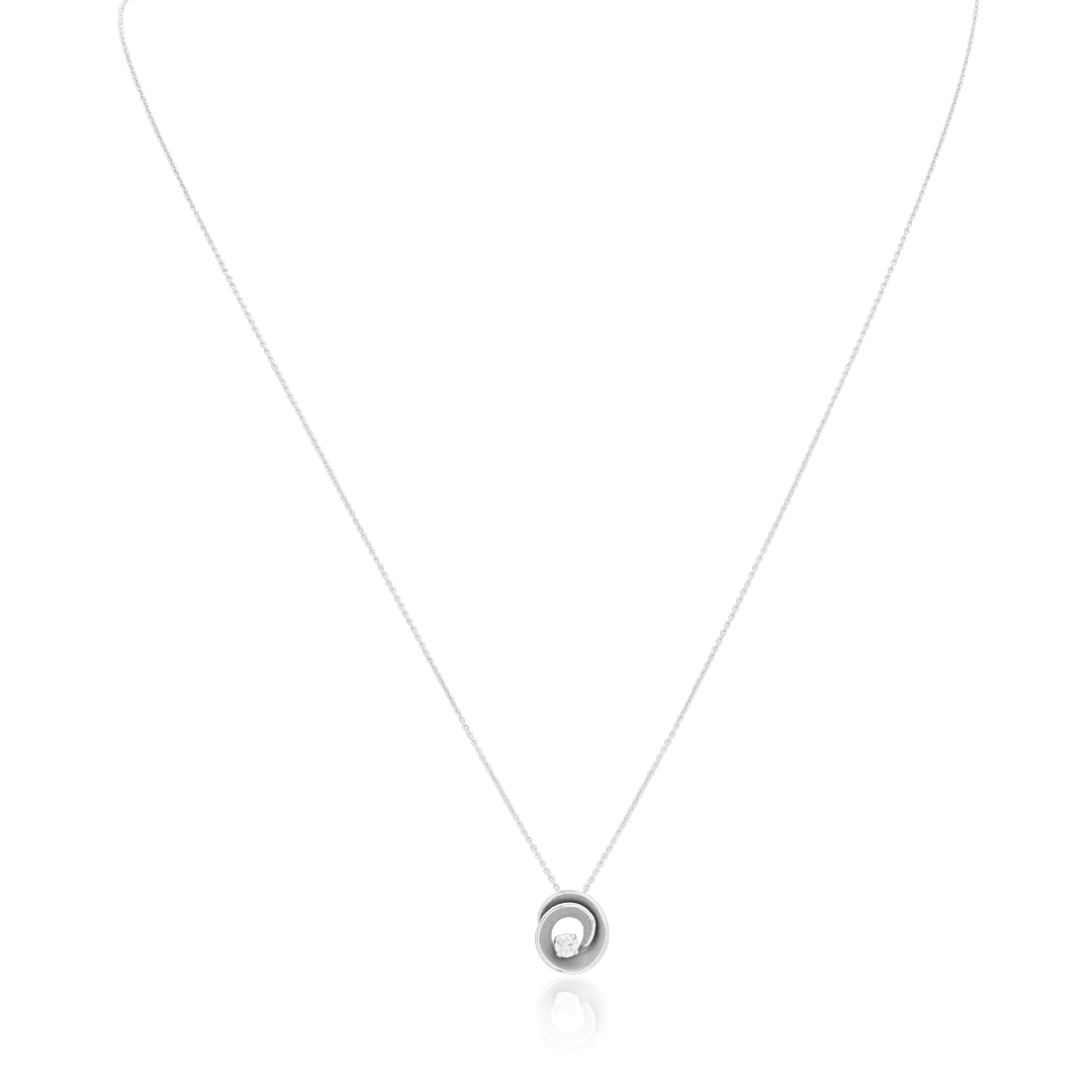 18K Orange Apricot Gold Desert Rose Collection Diamond Pendant Necklace - GPE3237W