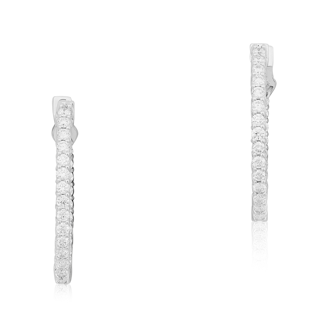 TIVOL White Gold Hoop Earrings