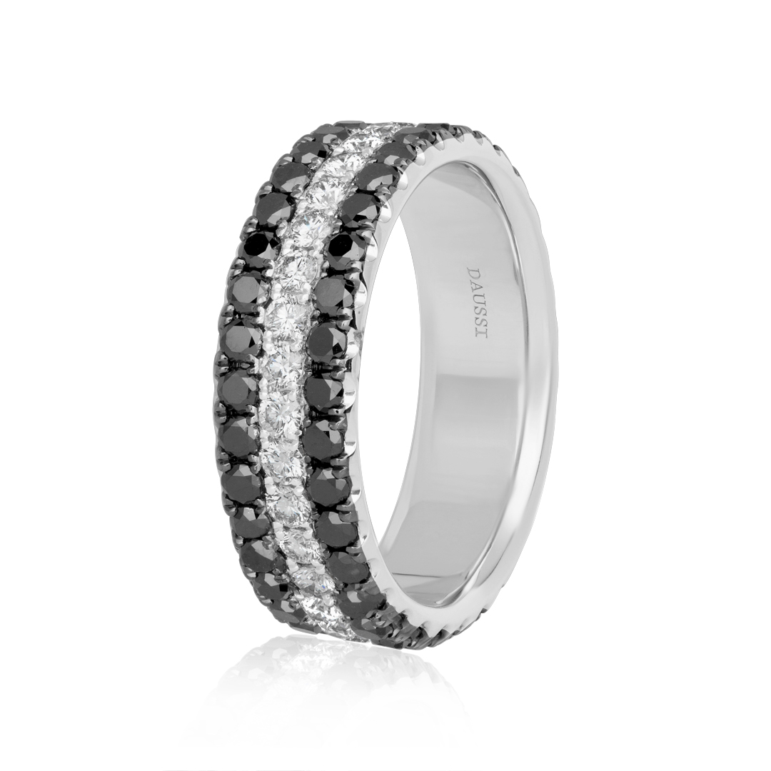 Henri Daussi 14K White Gold and Diamond Band