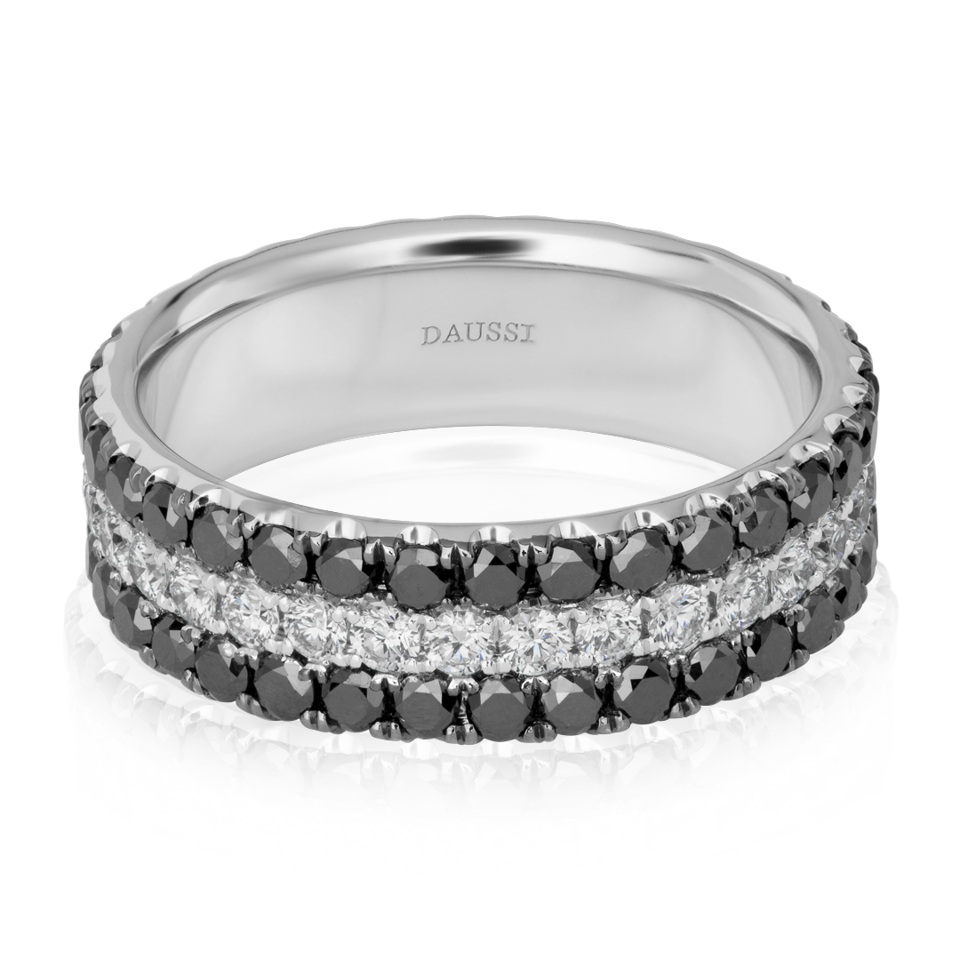 Henri Daussi 14K White Gold and Diamond Band