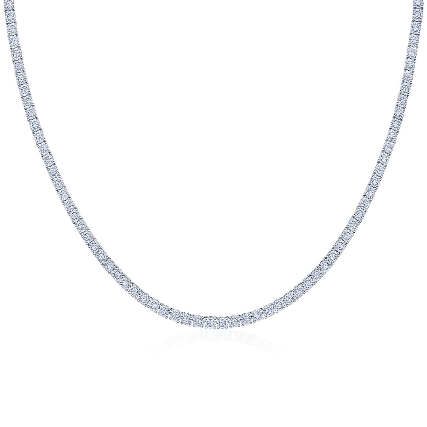 18K White Gold Sunburst Collection Diamond Necklace itemprop=