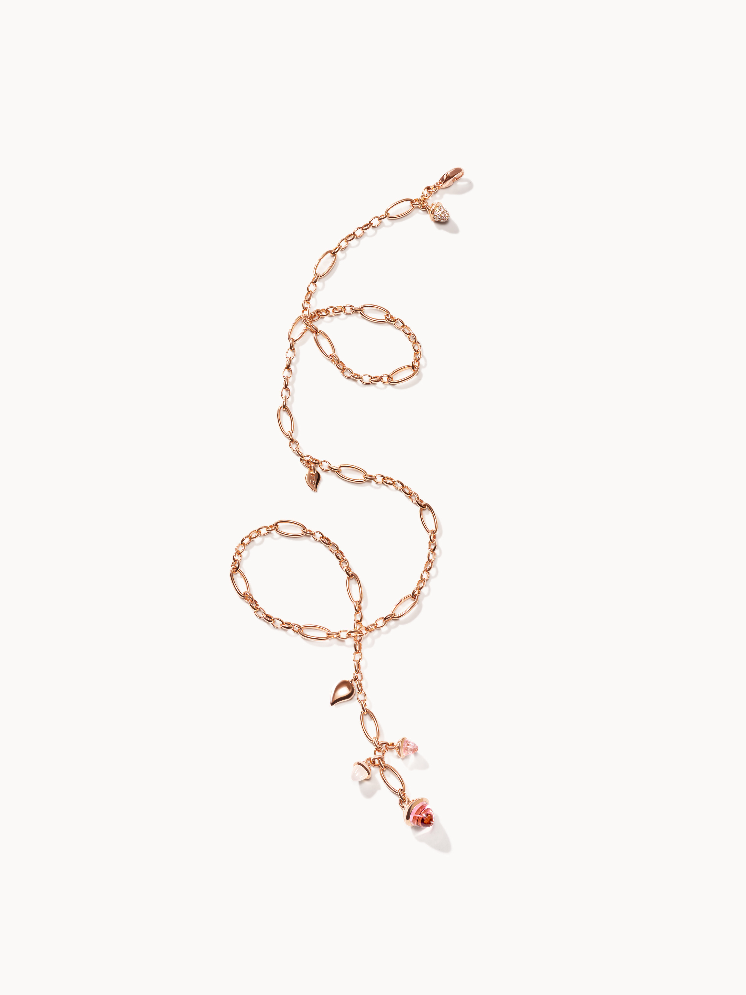 18k Rose Gold Diamond Tourmaline and Moonstone Mikado Necklace itemprop=