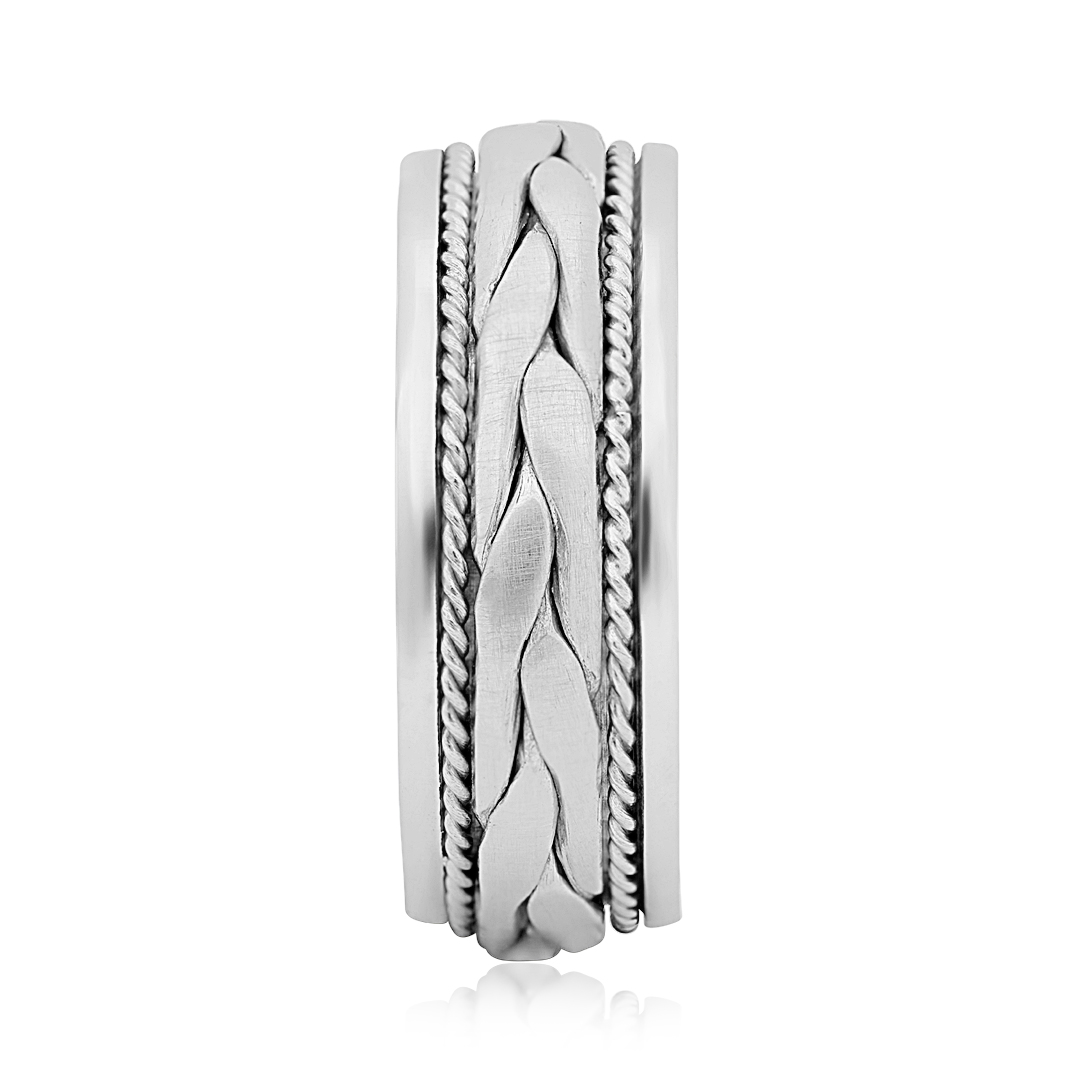 Novell Platinum Braided Men's Wedding Band