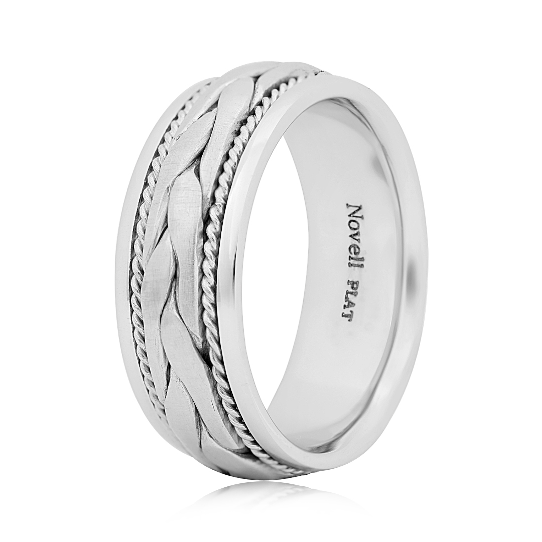 Novell Platinum Braided Men's Wedding Band