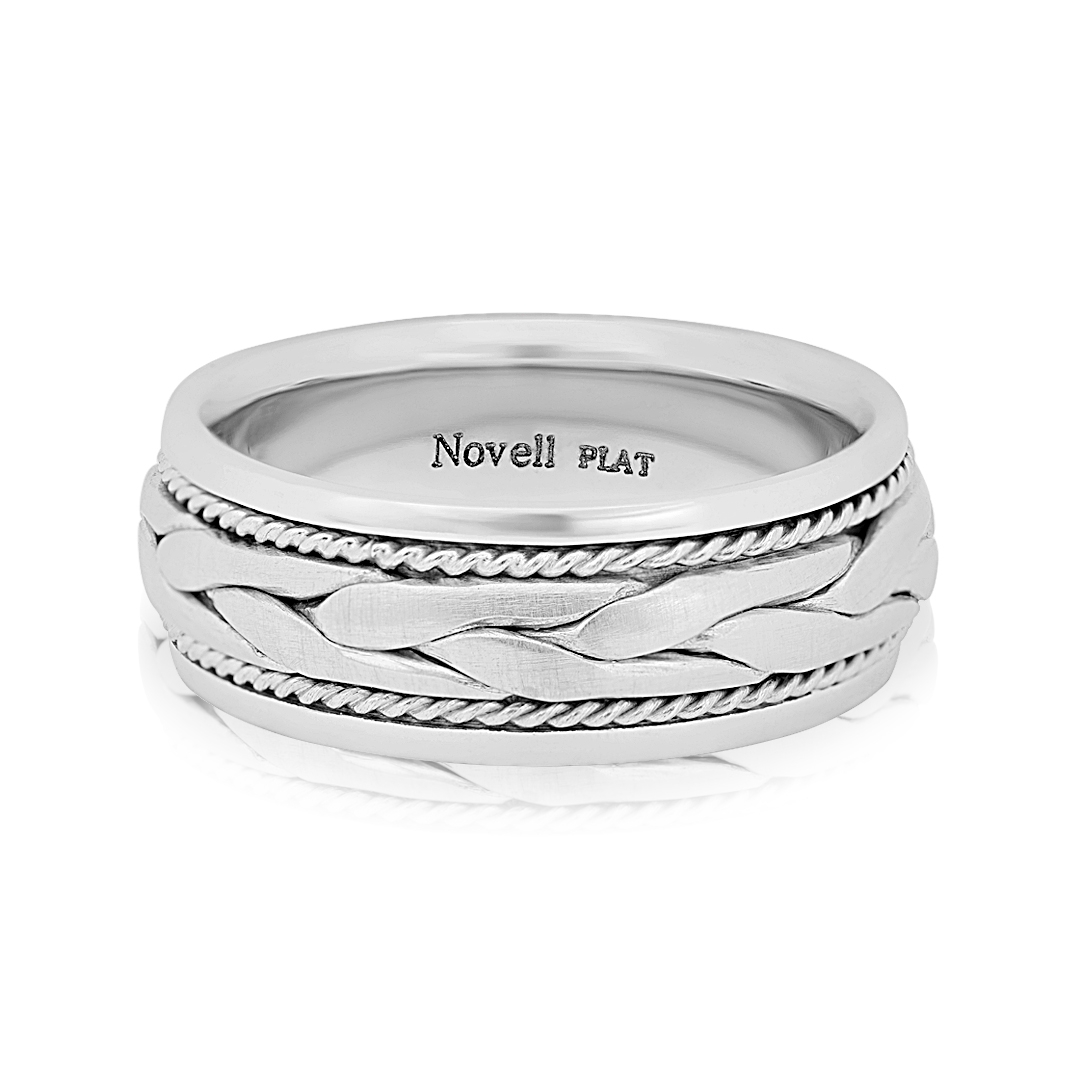 Novell Platinum Braided Men's Wedding Band itemprop=