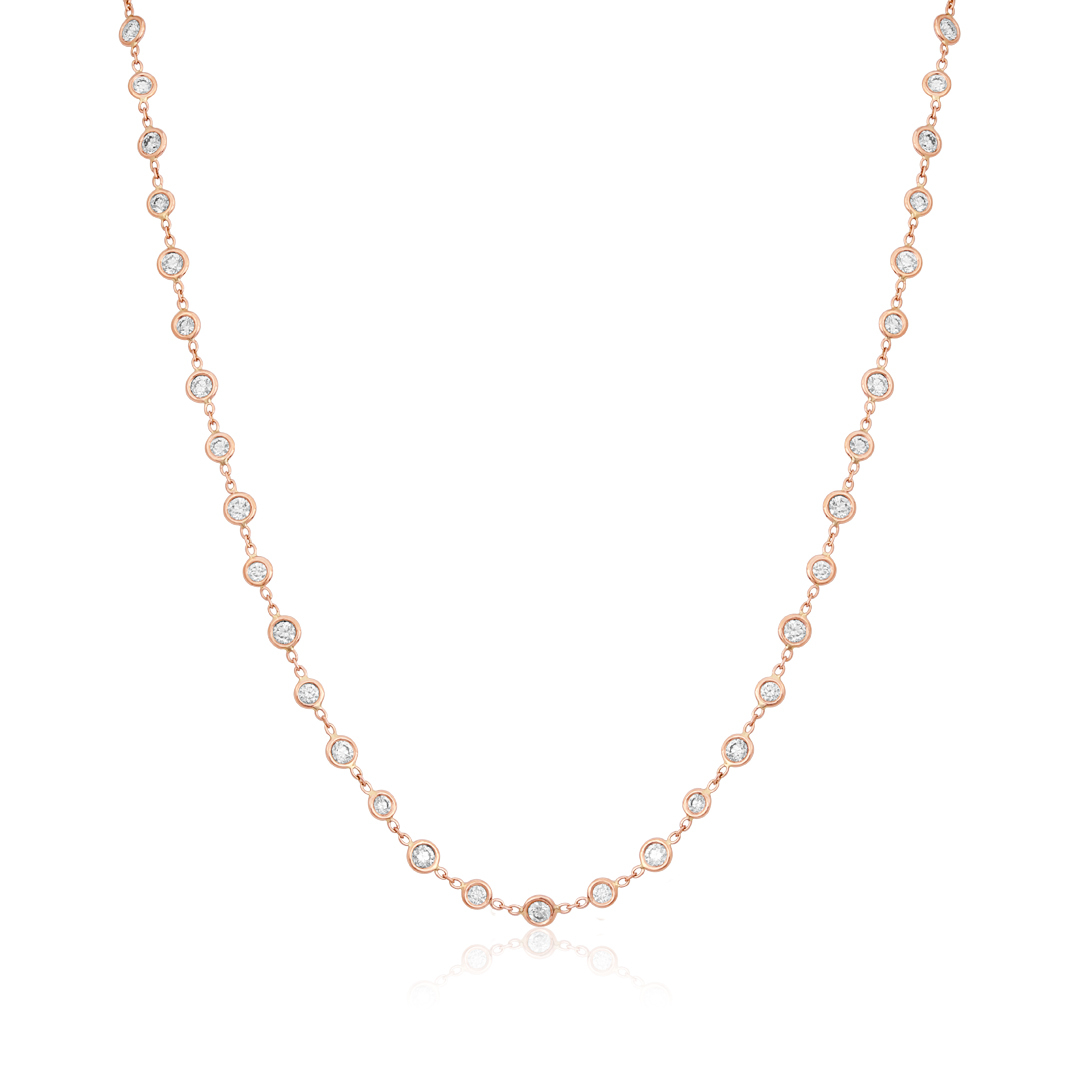 18K Rose Gold and Diamond Necklace itemprop=