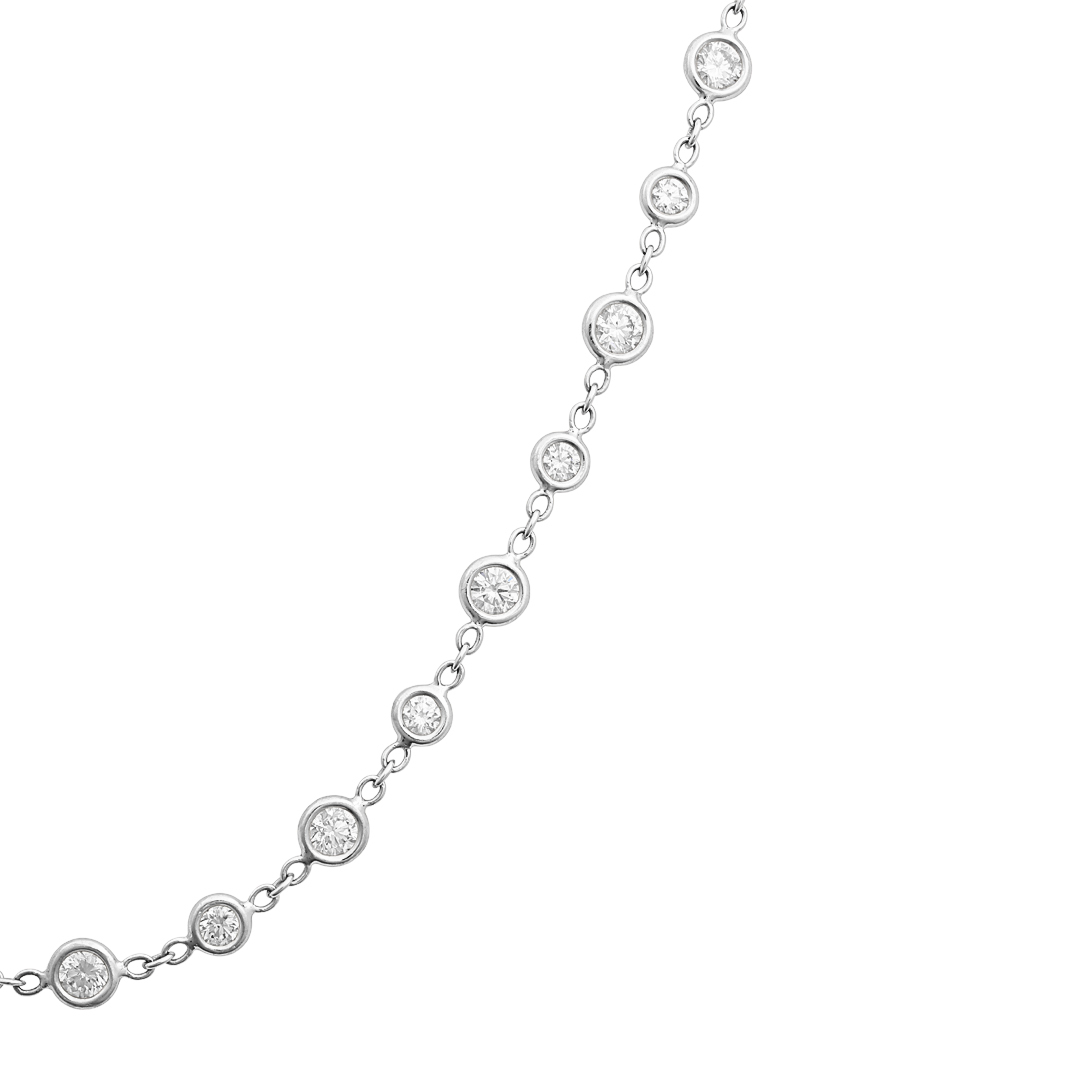 18K White Gold Round Diamond Eyeglass Necklace