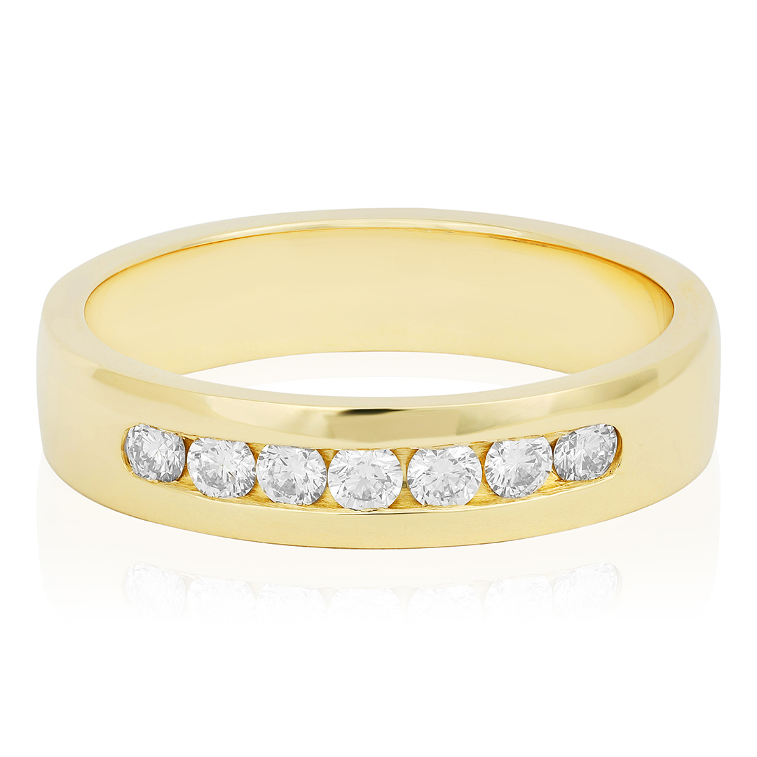 Novell 14K Yellow Gold Channel Set Diamond Men