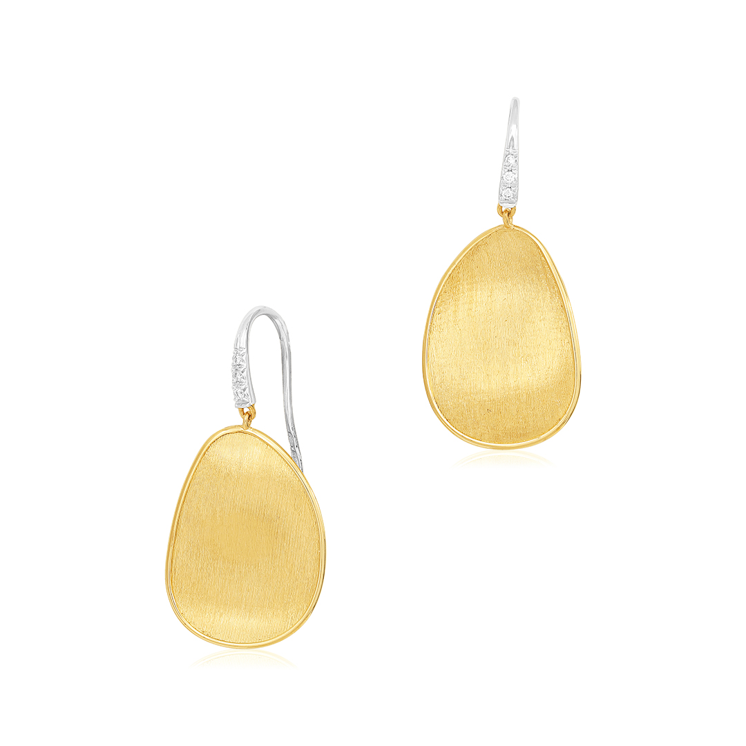 Marco Bicego 18K Yellow Gold Lunaria Collection Earrings With Diamonds