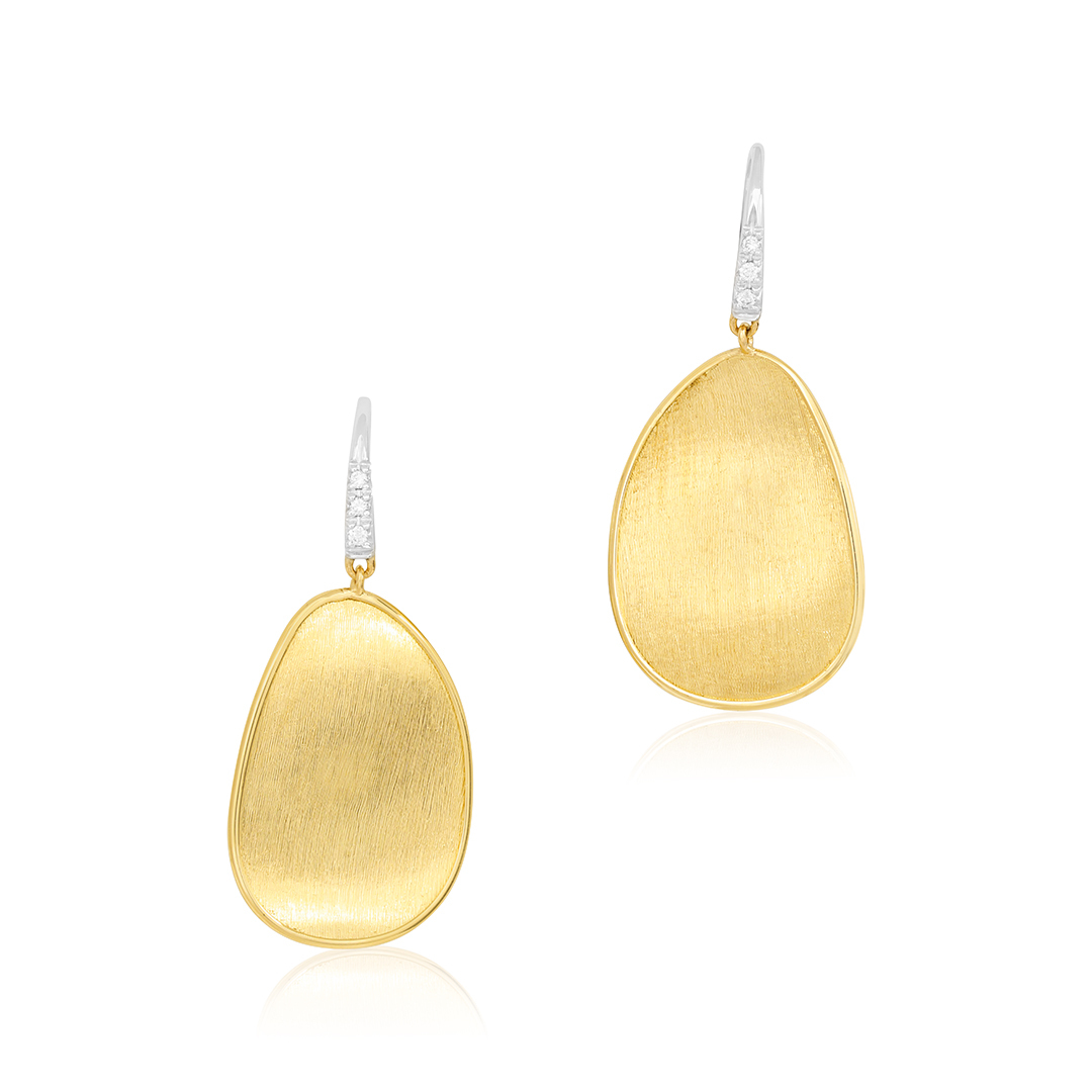 Marco Bicego 18K Yellow Gold Lunaria Collection Earrings With Diamonds