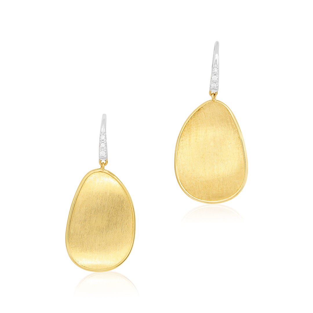 Marco Bicego 18K Yellow Gold Lunaria Collection Earrings With Diamonds itemprop=