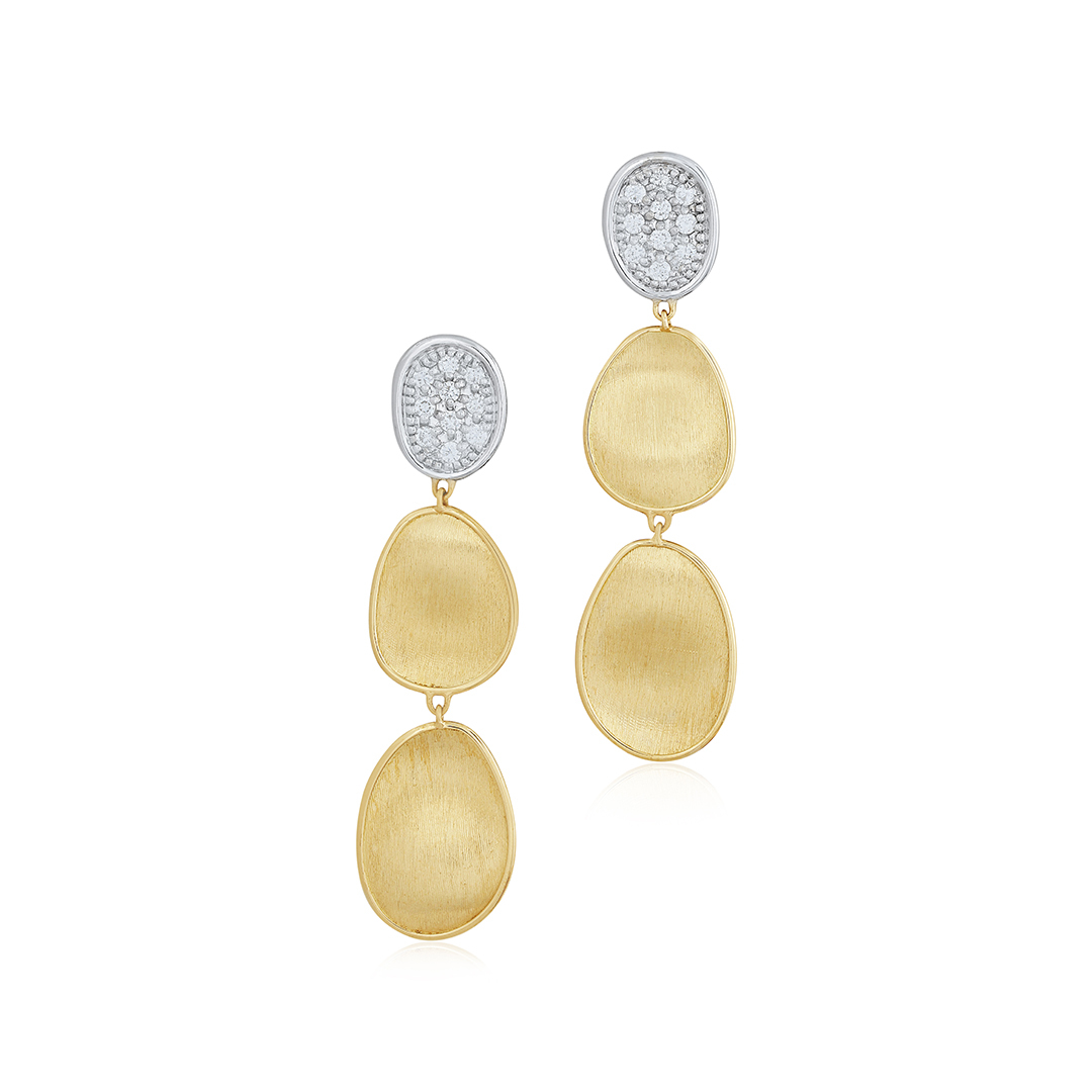 18K Yellow And White Gold Lunaria Collection Earrings Diamond earrings