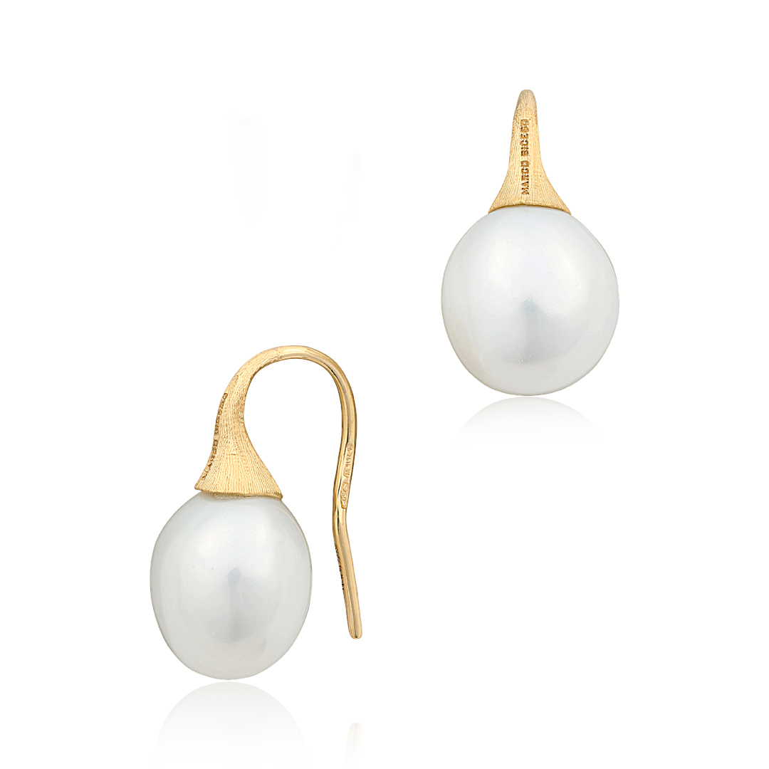 18K Yellow Gold Africa Collection Pearl Earrings
