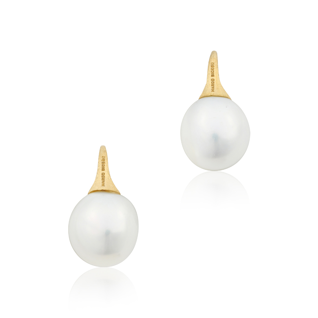 18K Yellow Gold Africa Collection Pearl Earrings itemprop=