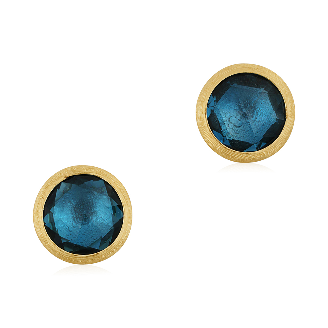 18K Yellow Gold Jaipur Collection Topaz Stud Earrings