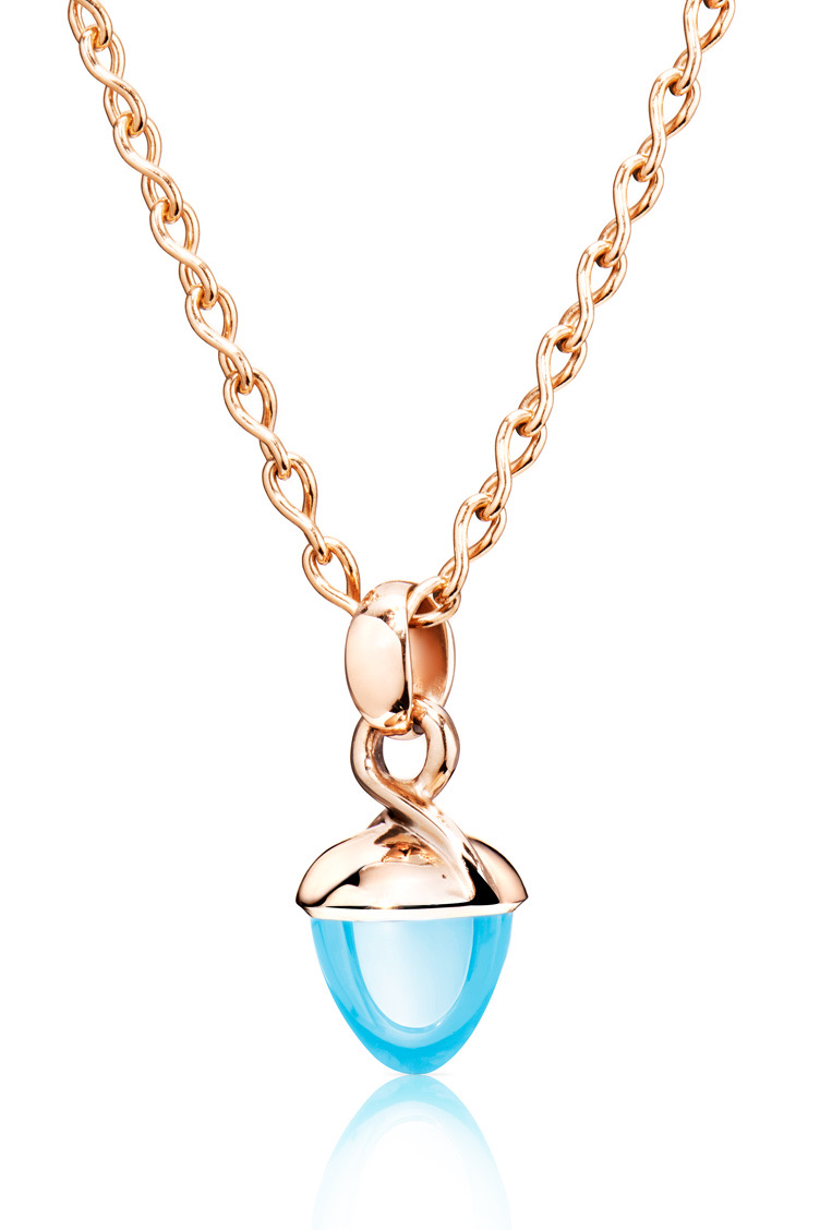 18k Rose Gold and Topaz Mikado Pendant Necklace
