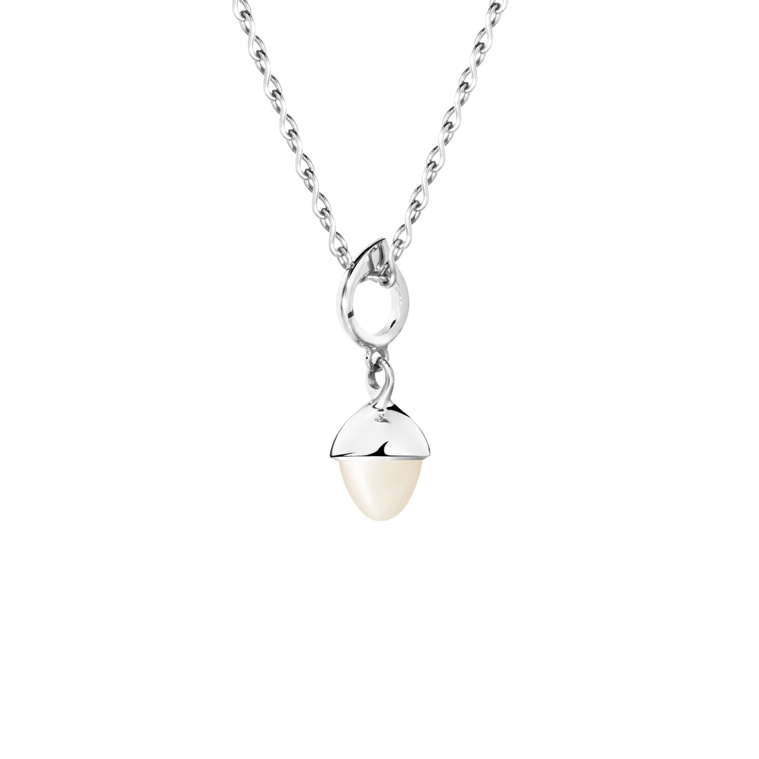 Tamara Comolli 18k White Gold and Sand/White Moonstone Pendant Necklace
