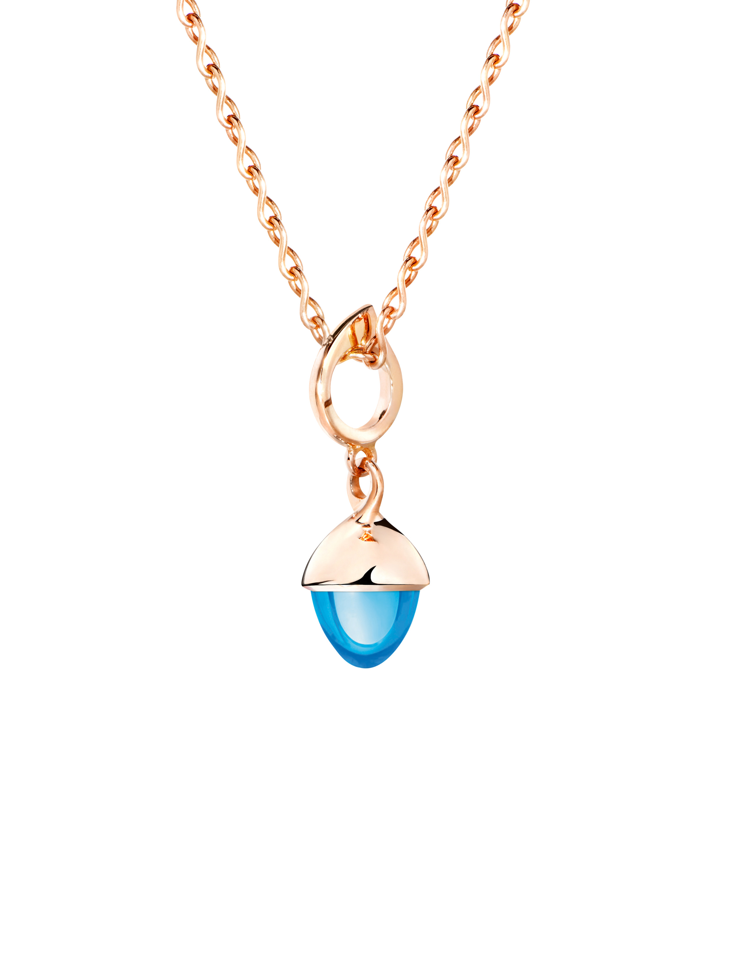 18k Rose Gold and Topaz Pendant Necklace