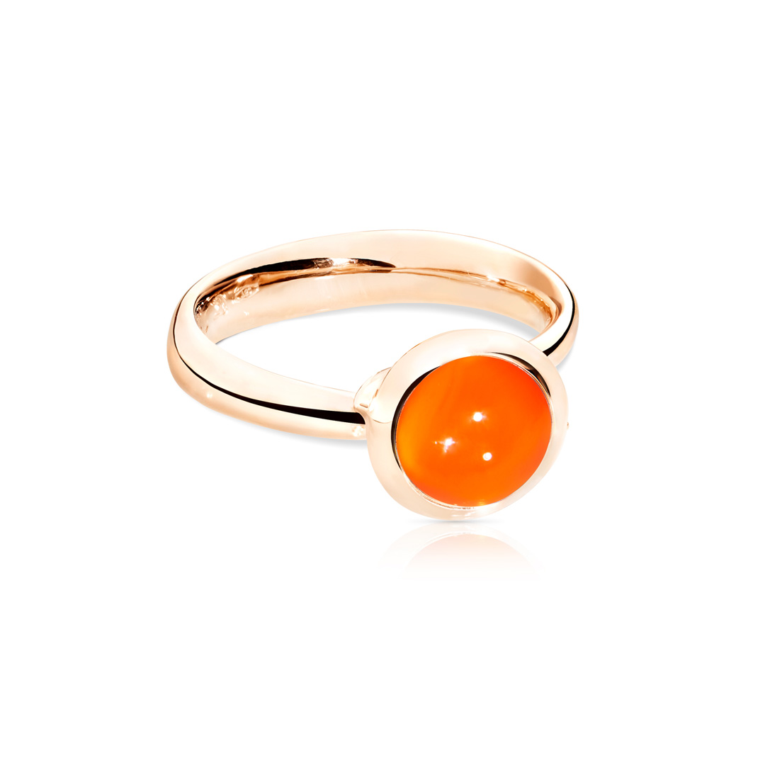 Tamara Comolli 18k Rose Gold and Carnelian Stackable Bouton Ring