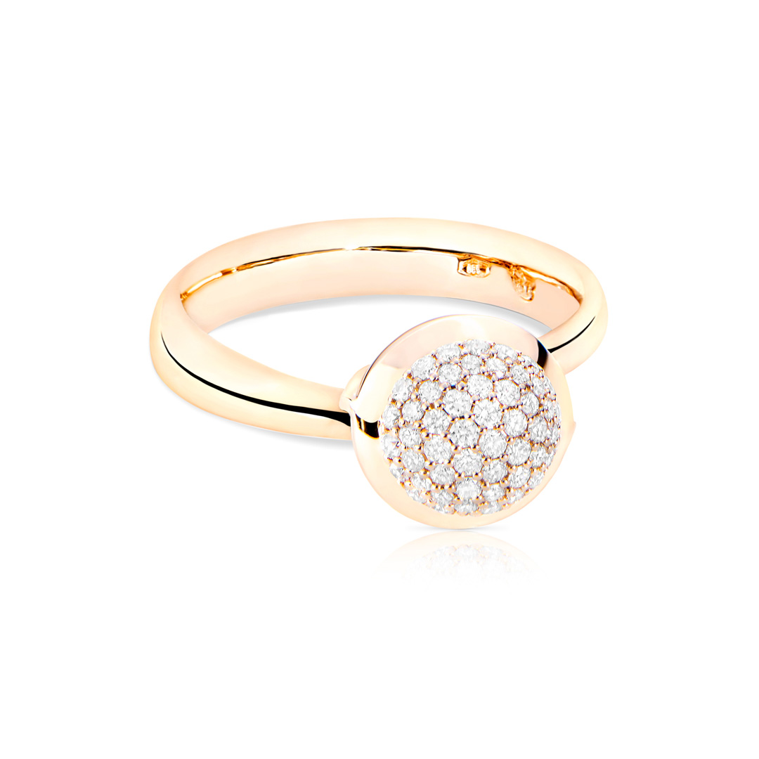 Tamara Comolli 18k Rose Gold and Diamond Stackable Bouton Ring itemprop=
