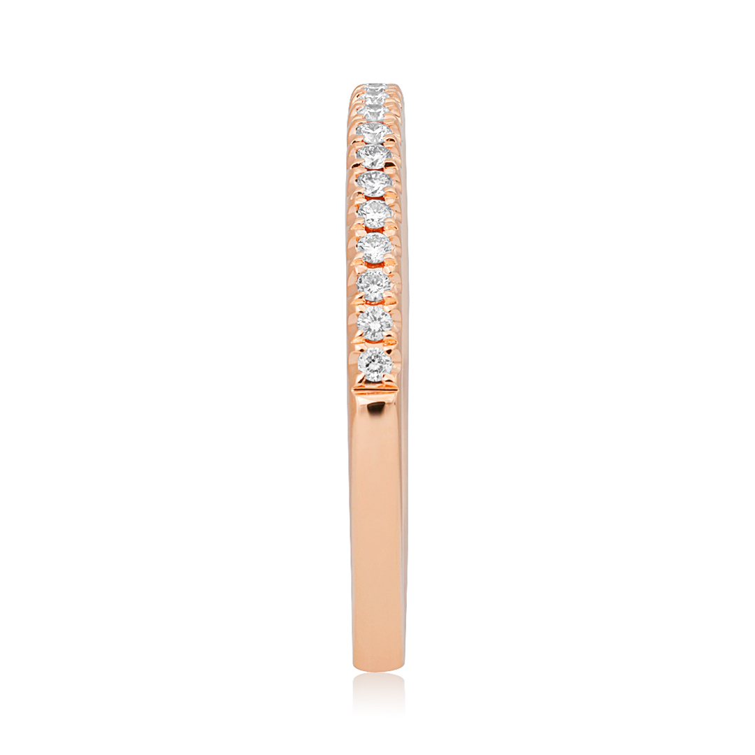 Henri Daussi 18K Rose Gold and Pink Diamond Band