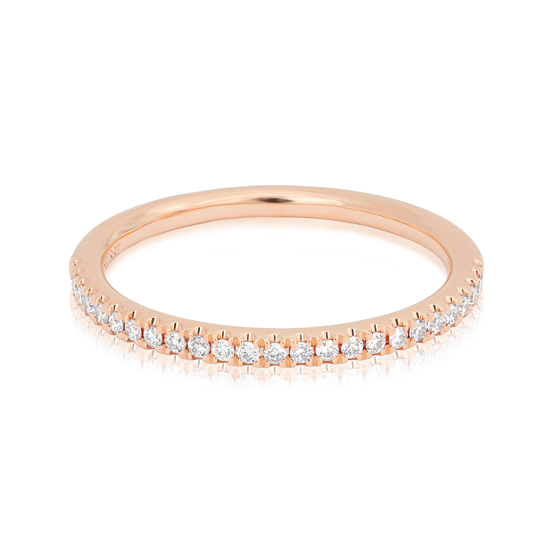 Henri Daussi 18K Rose Gold and Pink Diamond Band itemprop=