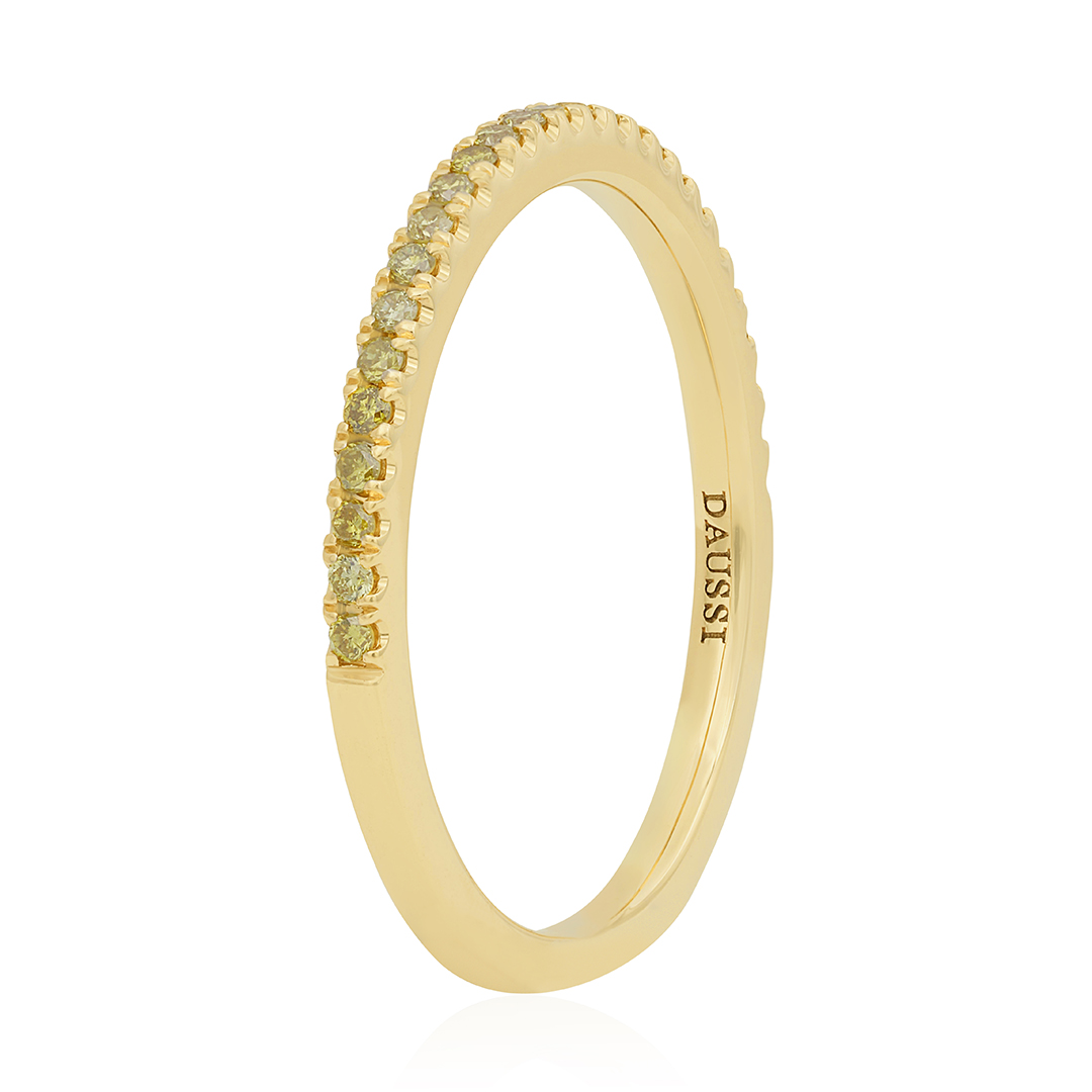 Henri Daussi 14k Yellow Gold and Diamond Band