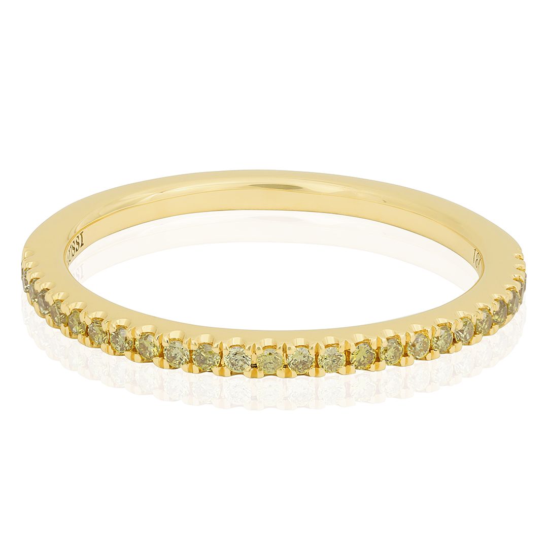 Henri Daussi 14k Yellow Gold and Diamond Band