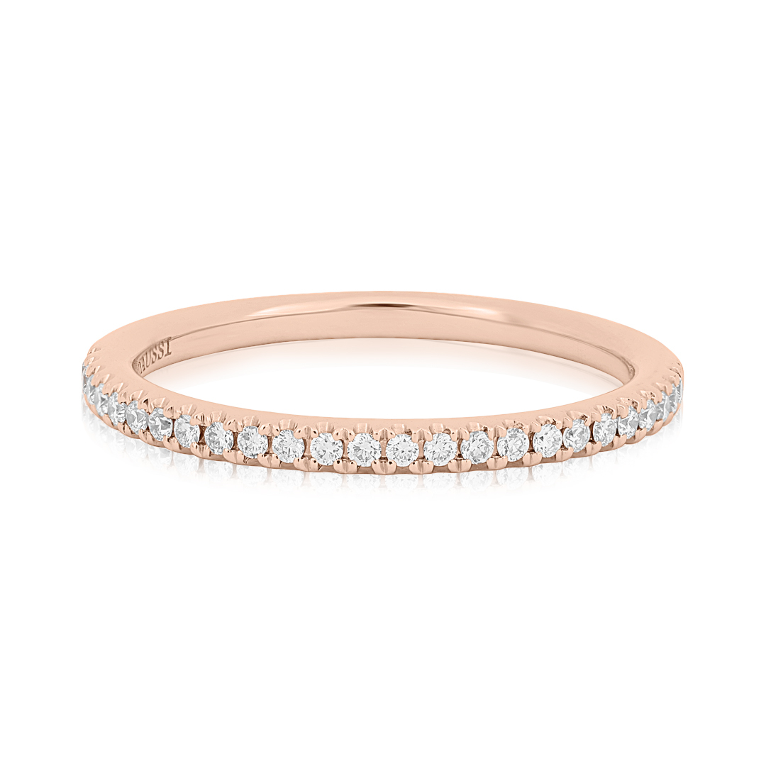 Henri Daussi Rose Gold and Diamond Band - 12814