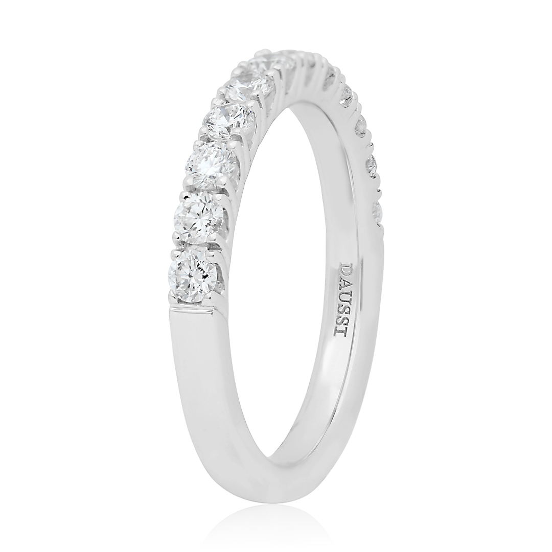 Henri Daussi 14K White Gold and Diamond Band
