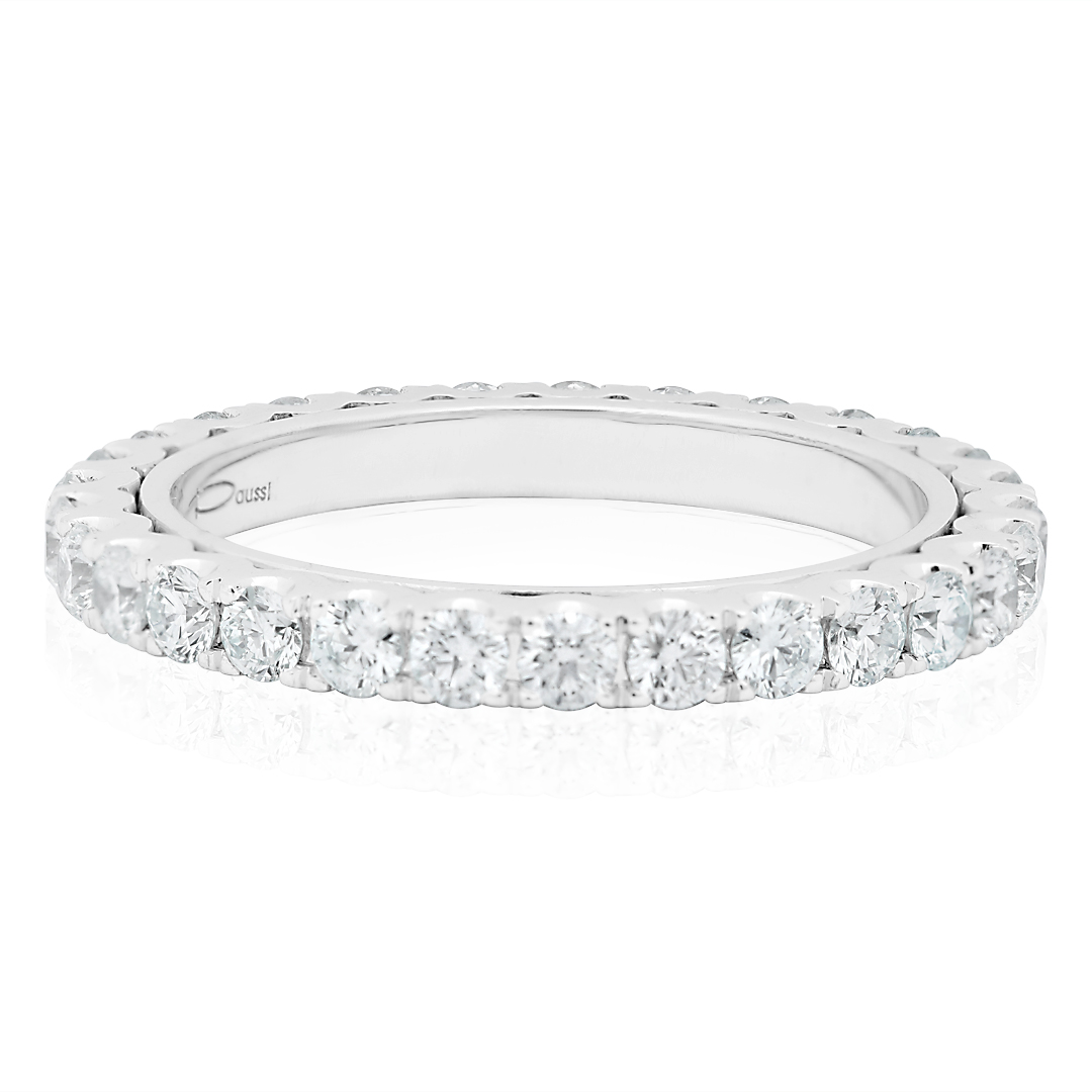 Henri Daussi White Gold Diamond Band itemprop=