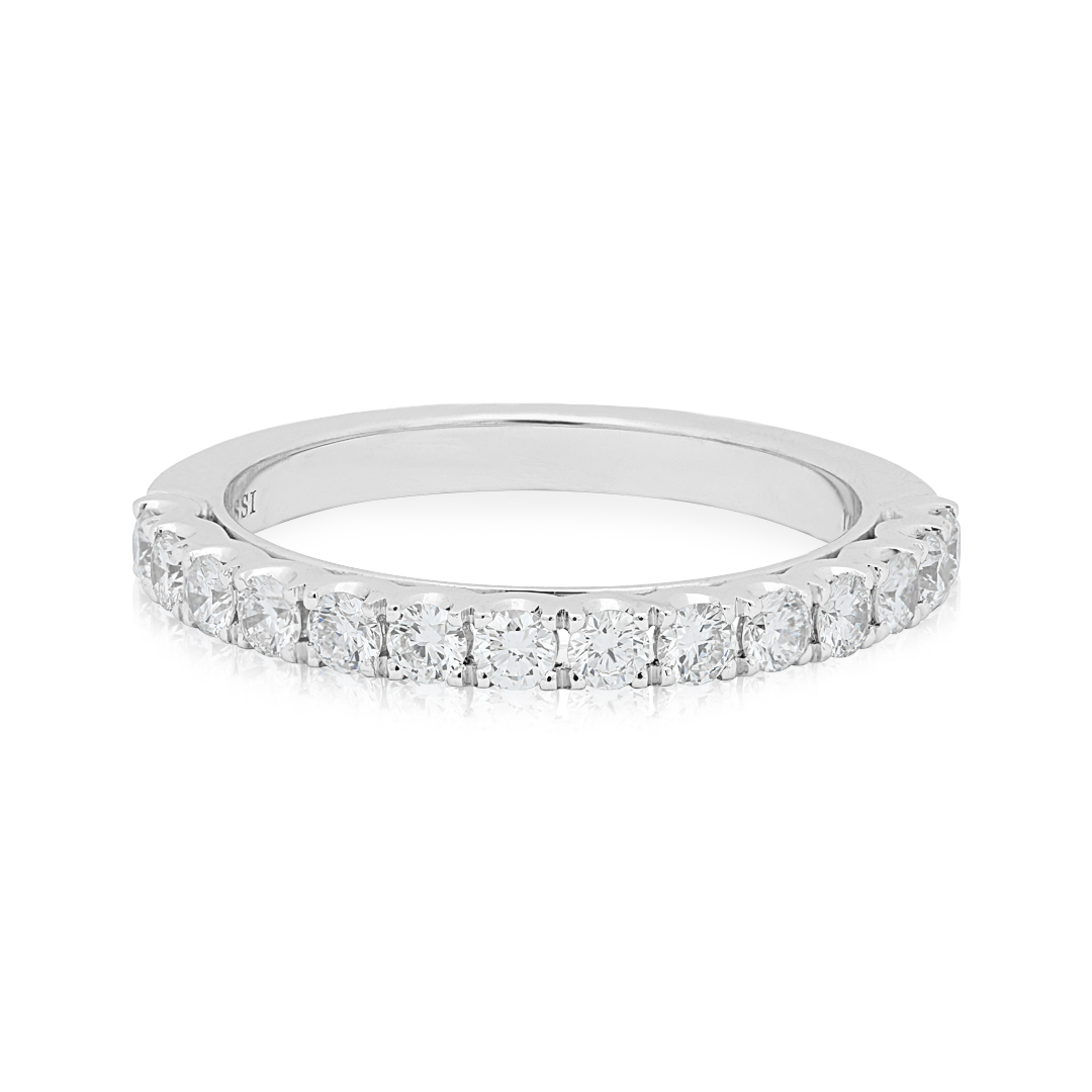 14K White Gold Diamond Band