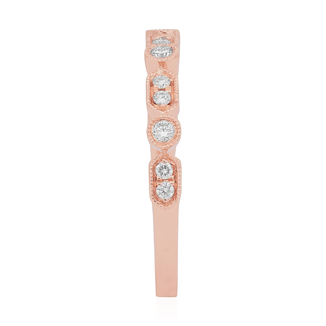 Henri Daussi Rose Gold Diamond Band