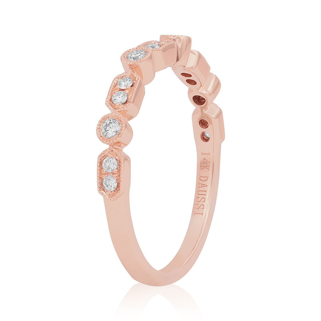 Henri Daussi Rose Gold Diamond Band