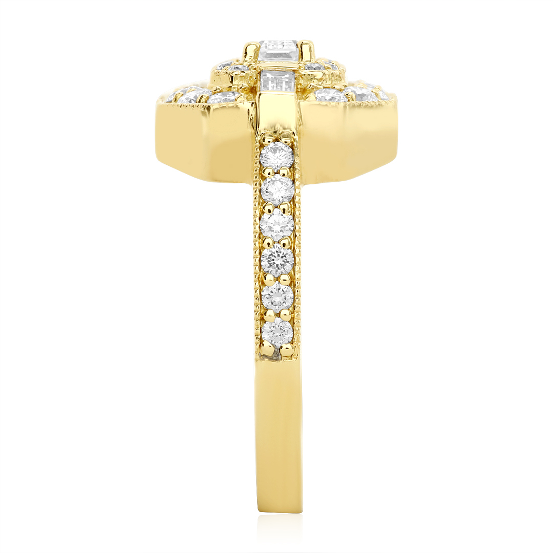 18K Yellow Gold  P.PREVILLE EM/RBC/BAG GH VSSI RING