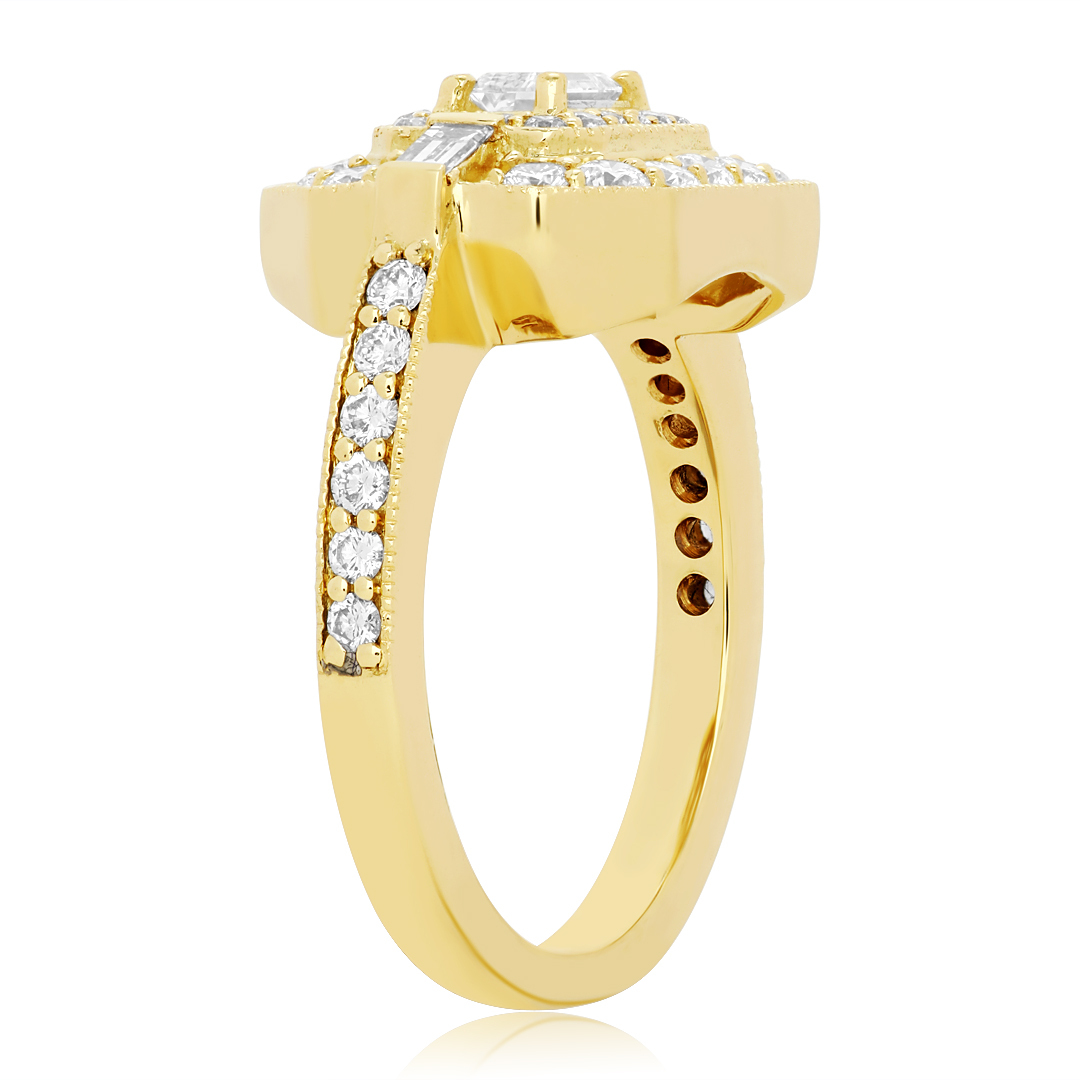 18K Yellow Gold  P.PREVILLE EM/RBC/BAG GH VSSI RING