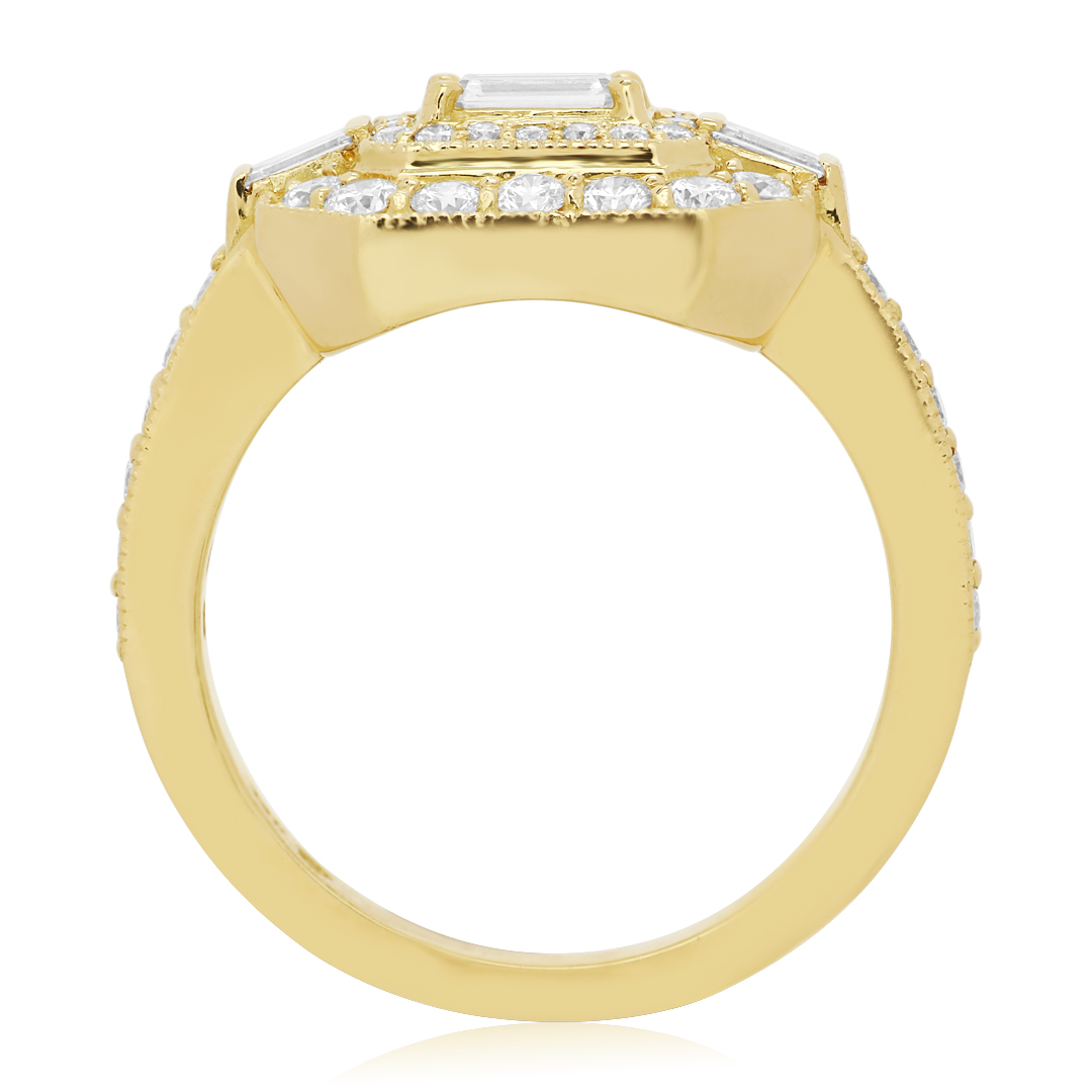 18K Yellow Gold  P.PREVILLE EM/RBC/BAG GH VSSI RING