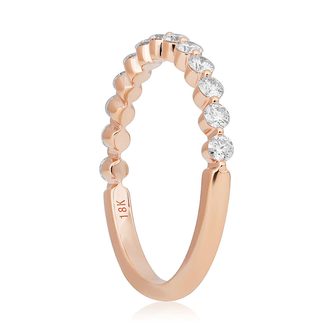 18K Rose Gold Diamond Band