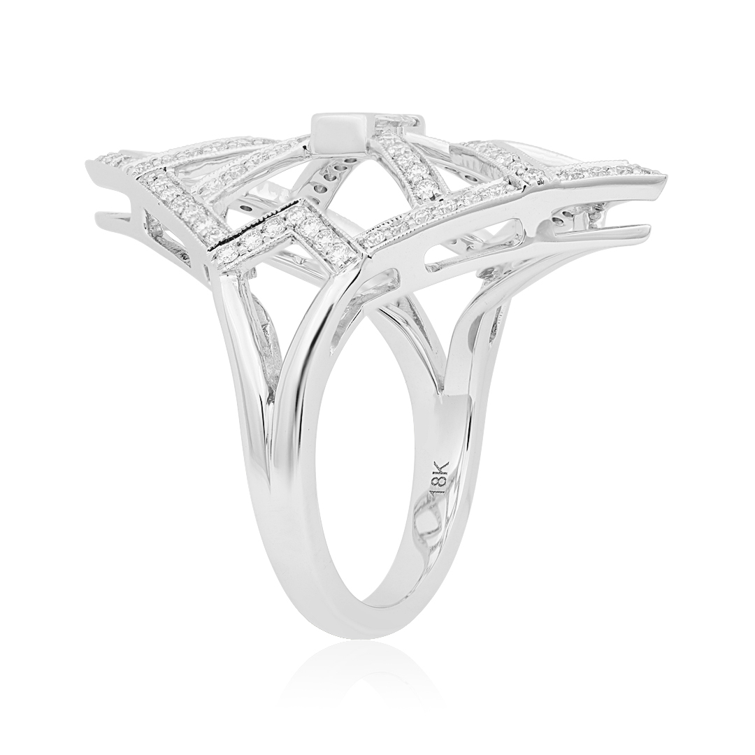 18K White Gold Deco Diamond Ring