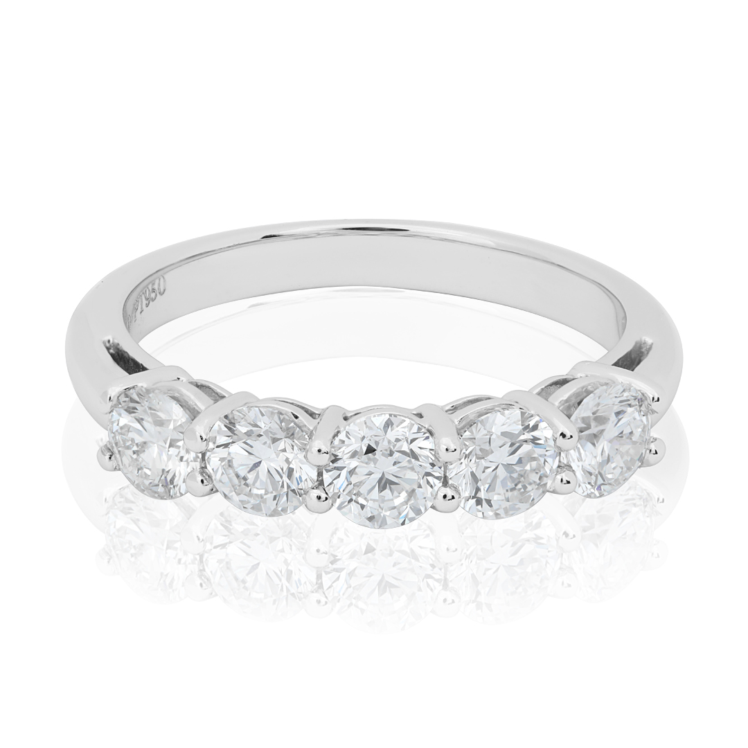 TIVOL Platinum and Diamond Band Ring sz6.75 - RD5125