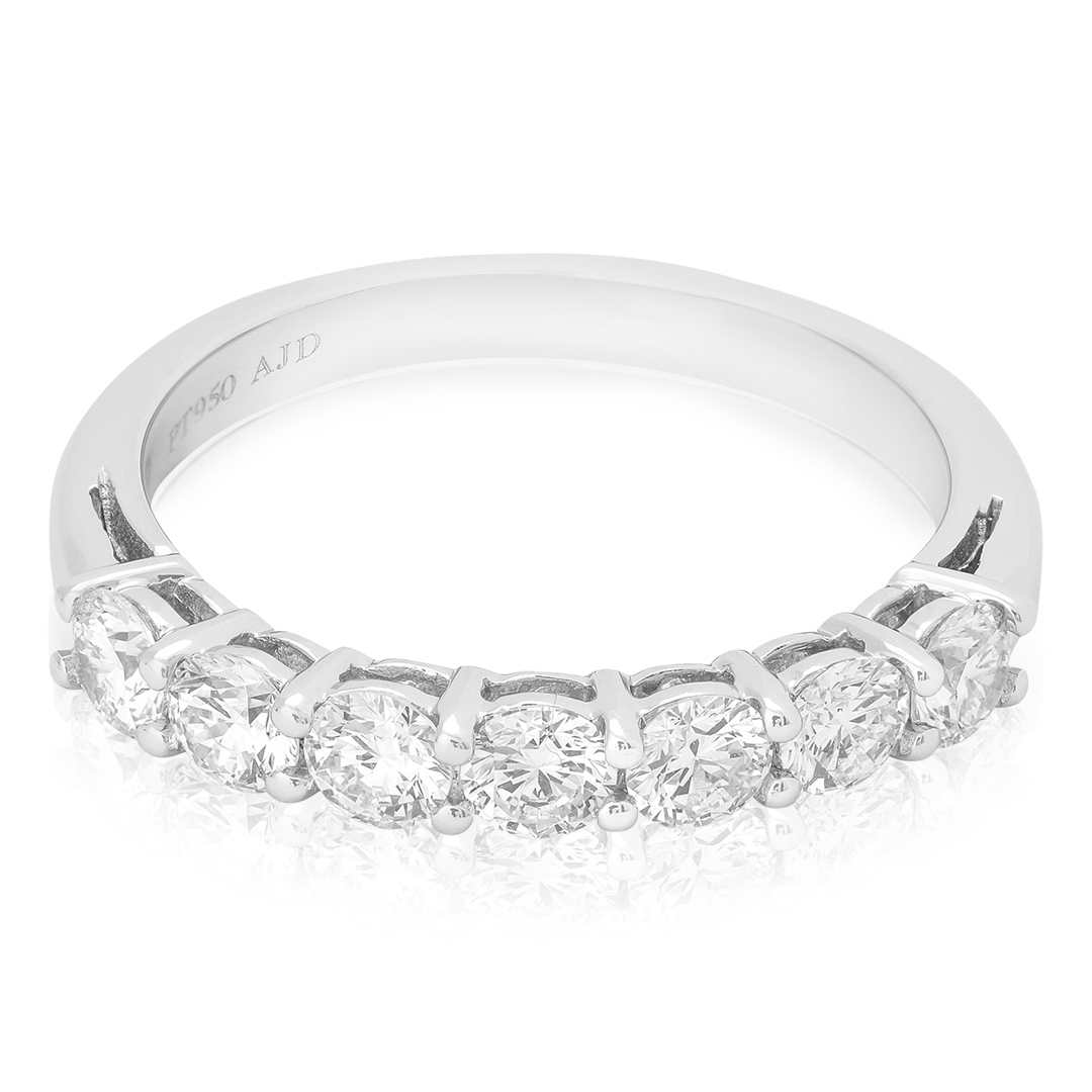 TIVOL Platinum and Diamond Band Ring