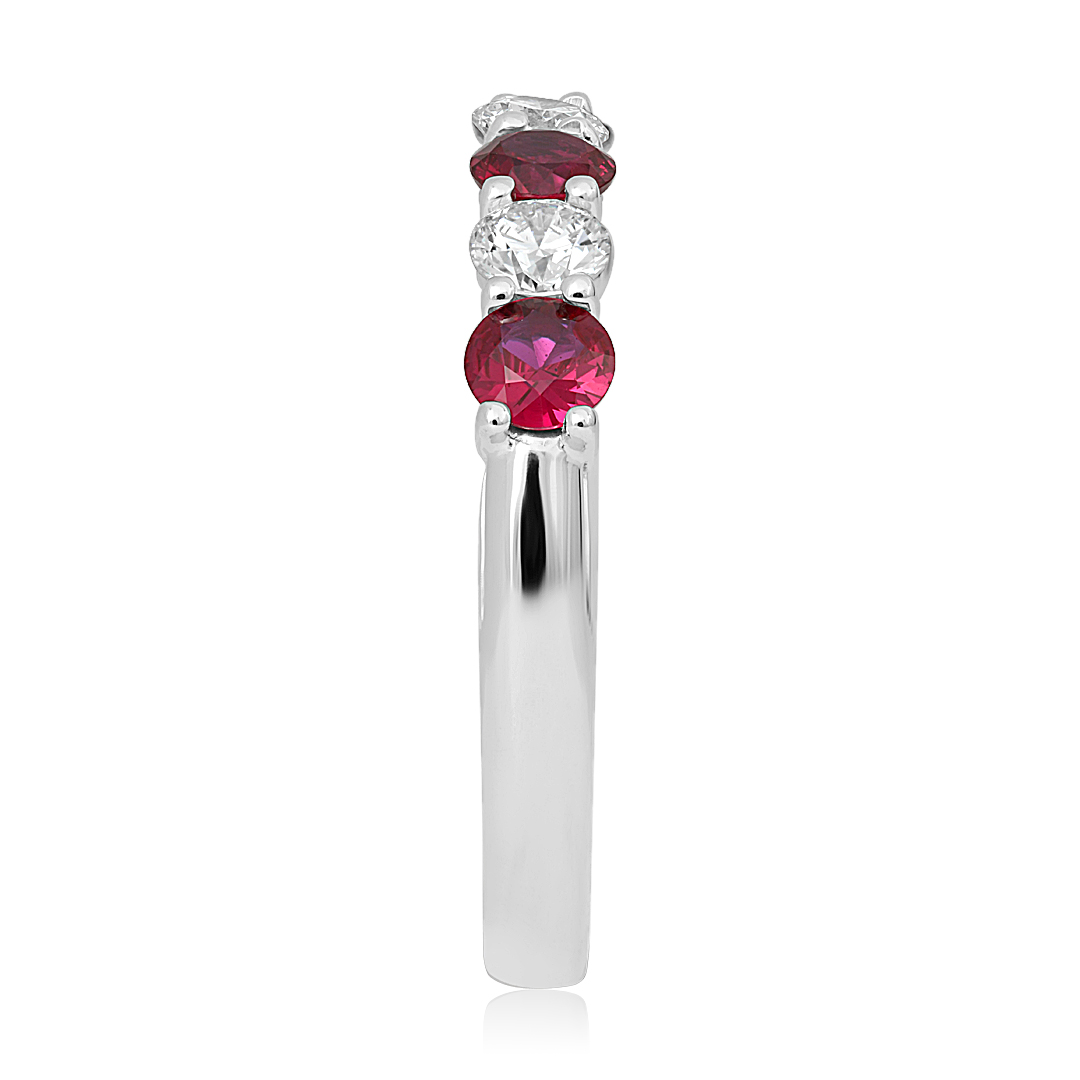 TIVOL Platinum Ruby and Diamond Band