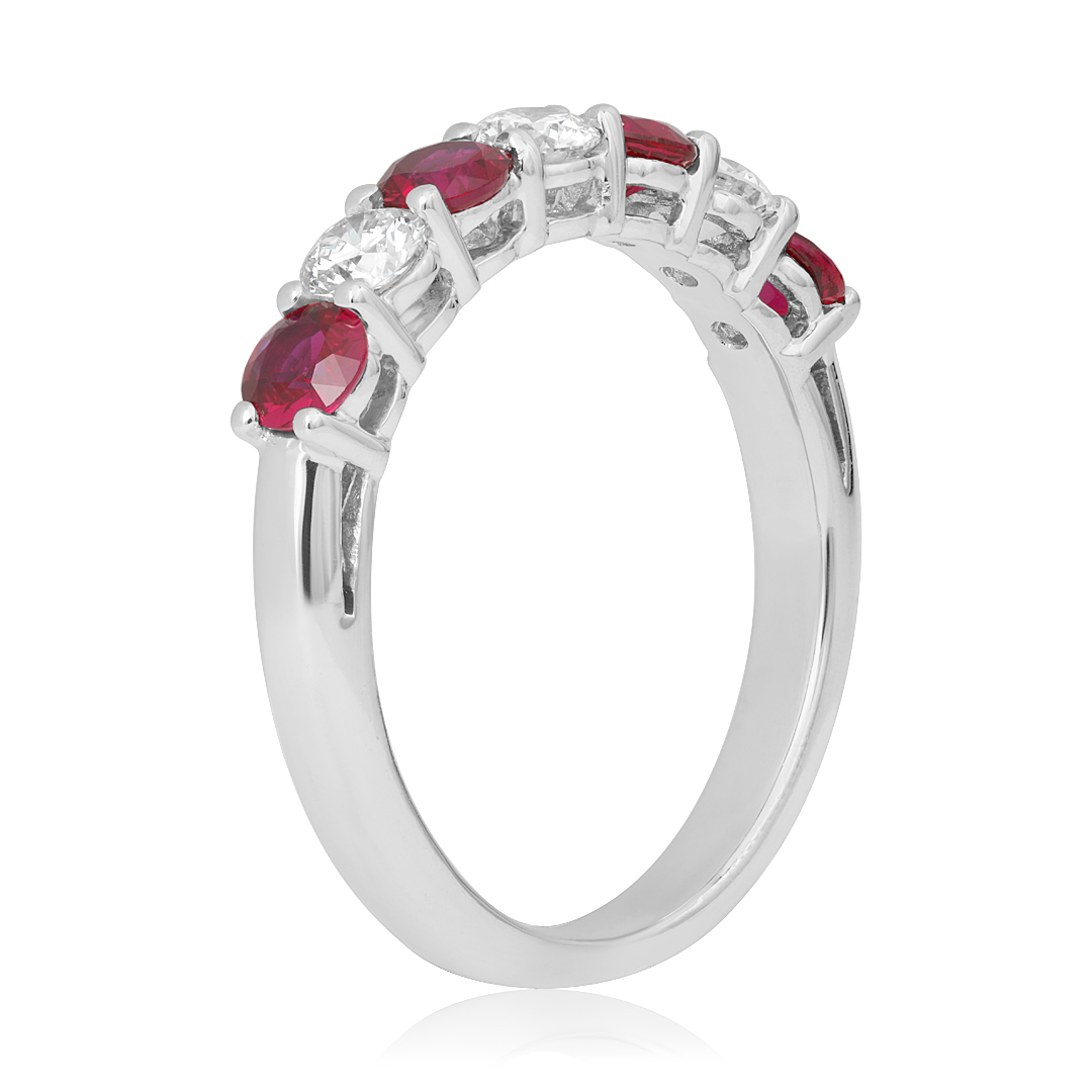 TIVOL Platinum Ruby and Diamond Band