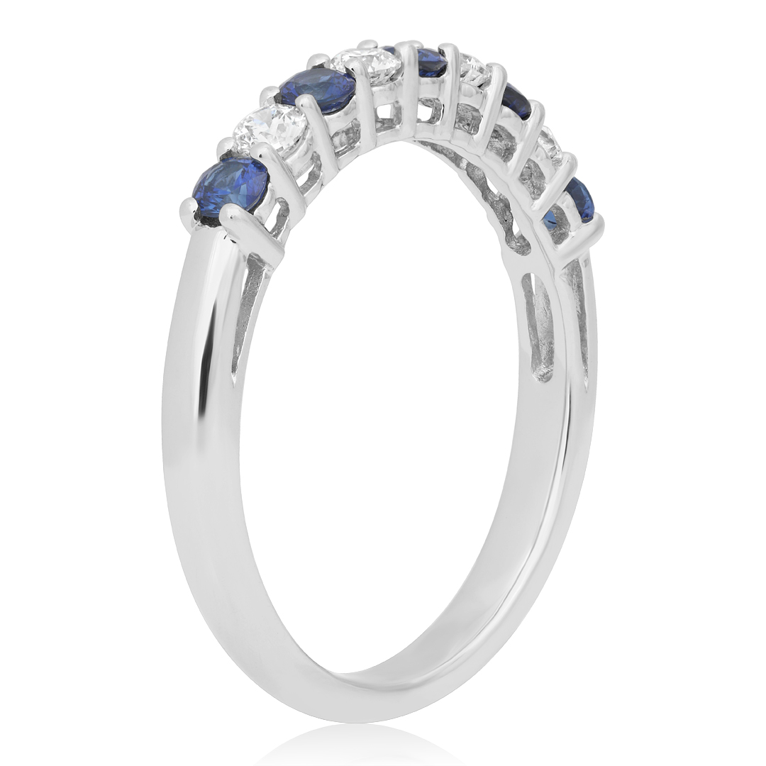 TIVOL Platinum Diamond and Sapphire Band