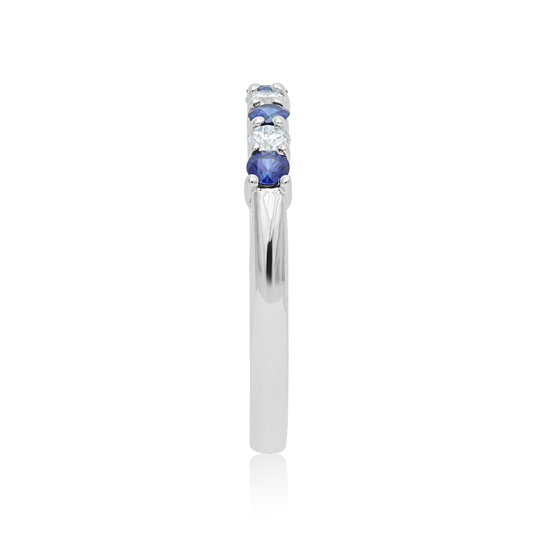 TIVOL Platinum Diamond and Sapphire Band